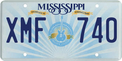 MS license plate XMF740