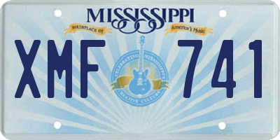 MS license plate XMF741