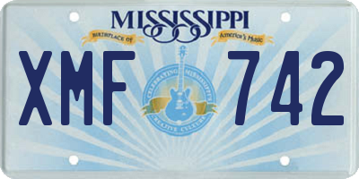 MS license plate XMF742
