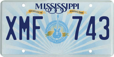 MS license plate XMF743