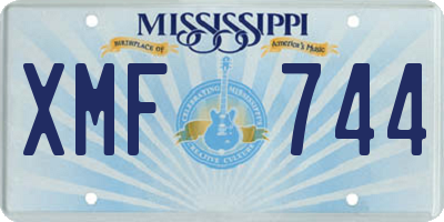 MS license plate XMF744