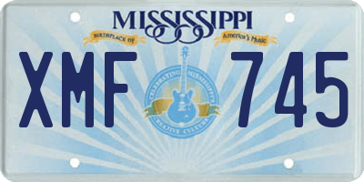 MS license plate XMF745