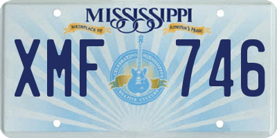 MS license plate XMF746