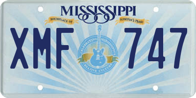 MS license plate XMF747