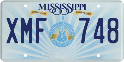 MS license plate XMF748