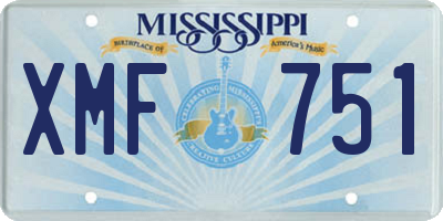MS license plate XMF751
