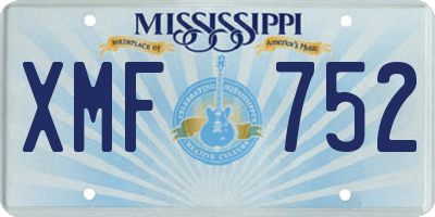 MS license plate XMF752