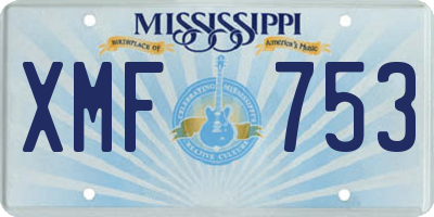 MS license plate XMF753