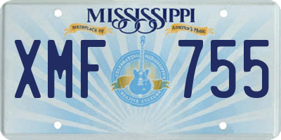 MS license plate XMF755