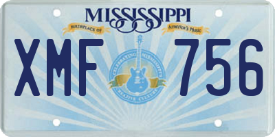 MS license plate XMF756