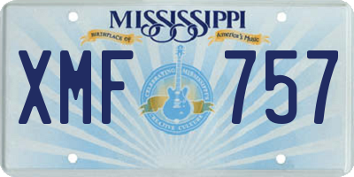 MS license plate XMF757