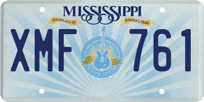 MS license plate XMF761