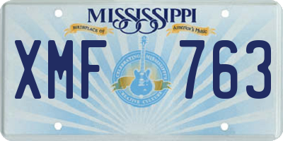 MS license plate XMF763