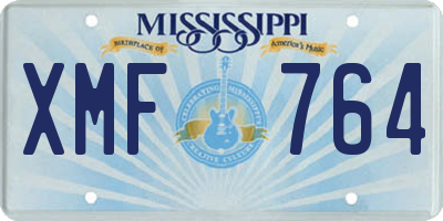 MS license plate XMF764