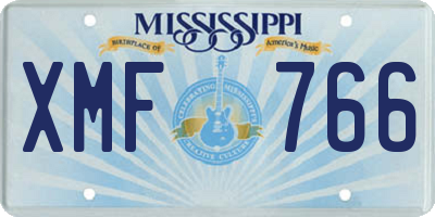 MS license plate XMF766