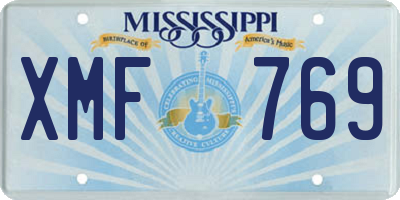 MS license plate XMF769