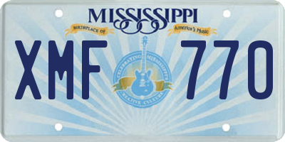 MS license plate XMF770