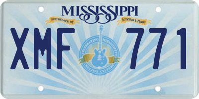 MS license plate XMF771