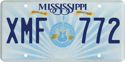MS license plate XMF772