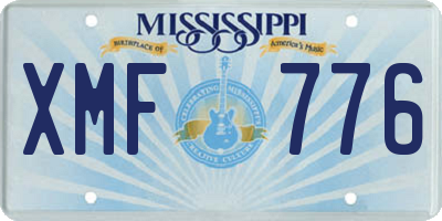 MS license plate XMF776