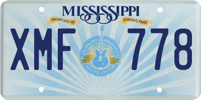 MS license plate XMF778