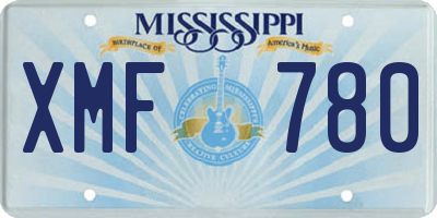 MS license plate XMF780
