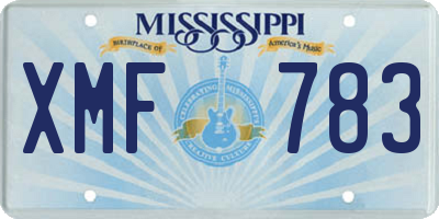 MS license plate XMF783