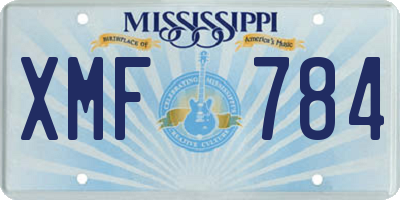 MS license plate XMF784