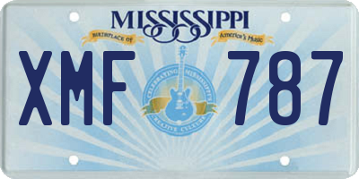 MS license plate XMF787