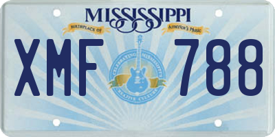 MS license plate XMF788