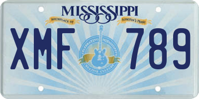 MS license plate XMF789