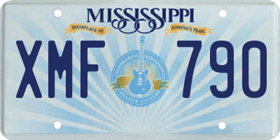 MS license plate XMF790