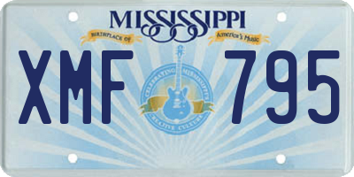 MS license plate XMF795