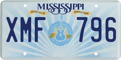 MS license plate XMF796