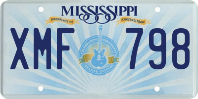 MS license plate XMF798