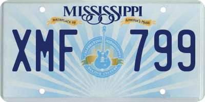 MS license plate XMF799