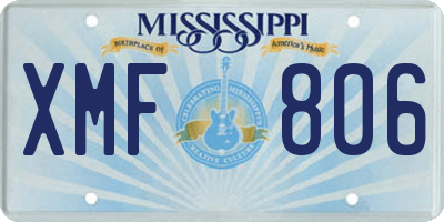 MS license plate XMF806