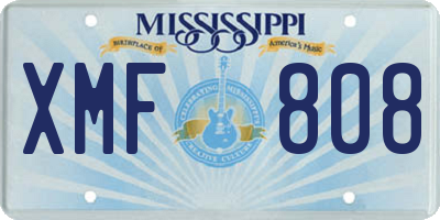 MS license plate XMF808