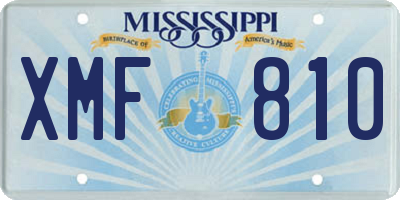 MS license plate XMF810