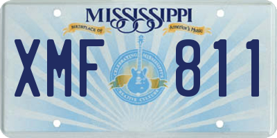 MS license plate XMF811