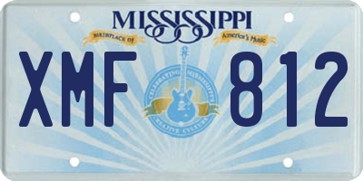 MS license plate XMF812
