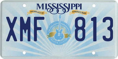 MS license plate XMF813