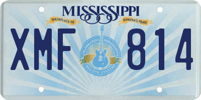 MS license plate XMF814