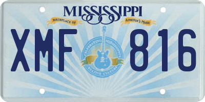 MS license plate XMF816