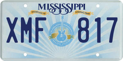 MS license plate XMF817