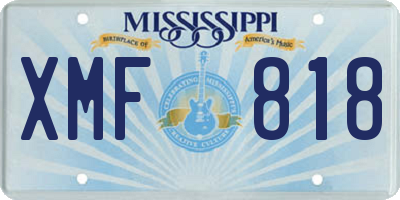 MS license plate XMF818