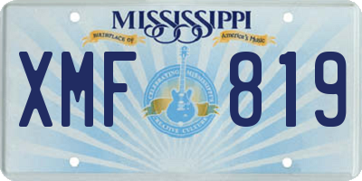 MS license plate XMF819