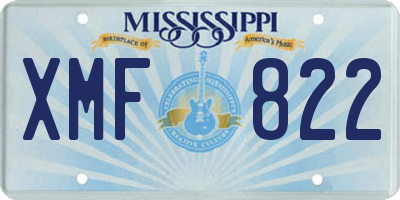 MS license plate XMF822
