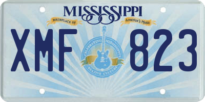 MS license plate XMF823