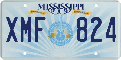 MS license plate XMF824